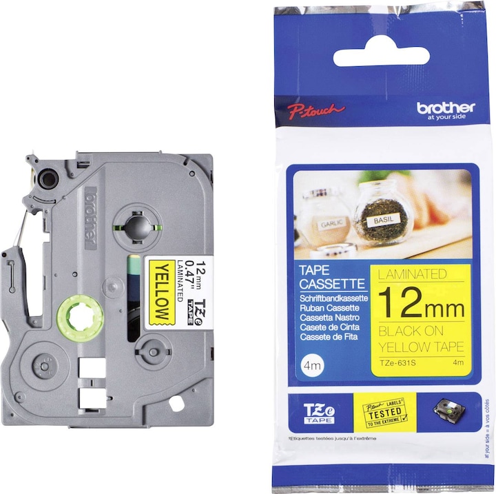 Produktbild Brother TZE-631S LAMINATED TAPE 12 MM (1.20 cm, Gelb)
