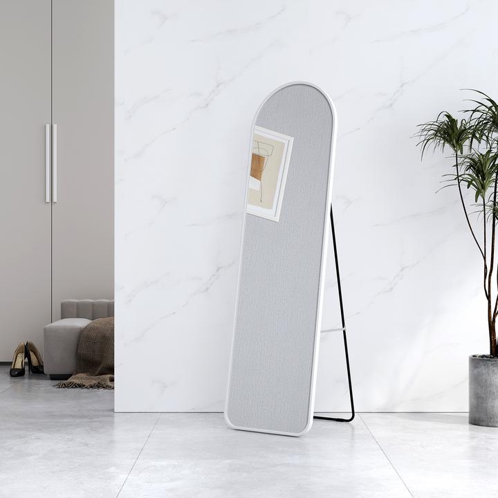 Actual product image Emke Arch Freestanding Mirror with Aluminium Frame, 40*140cm, White (40 x 140 cm)