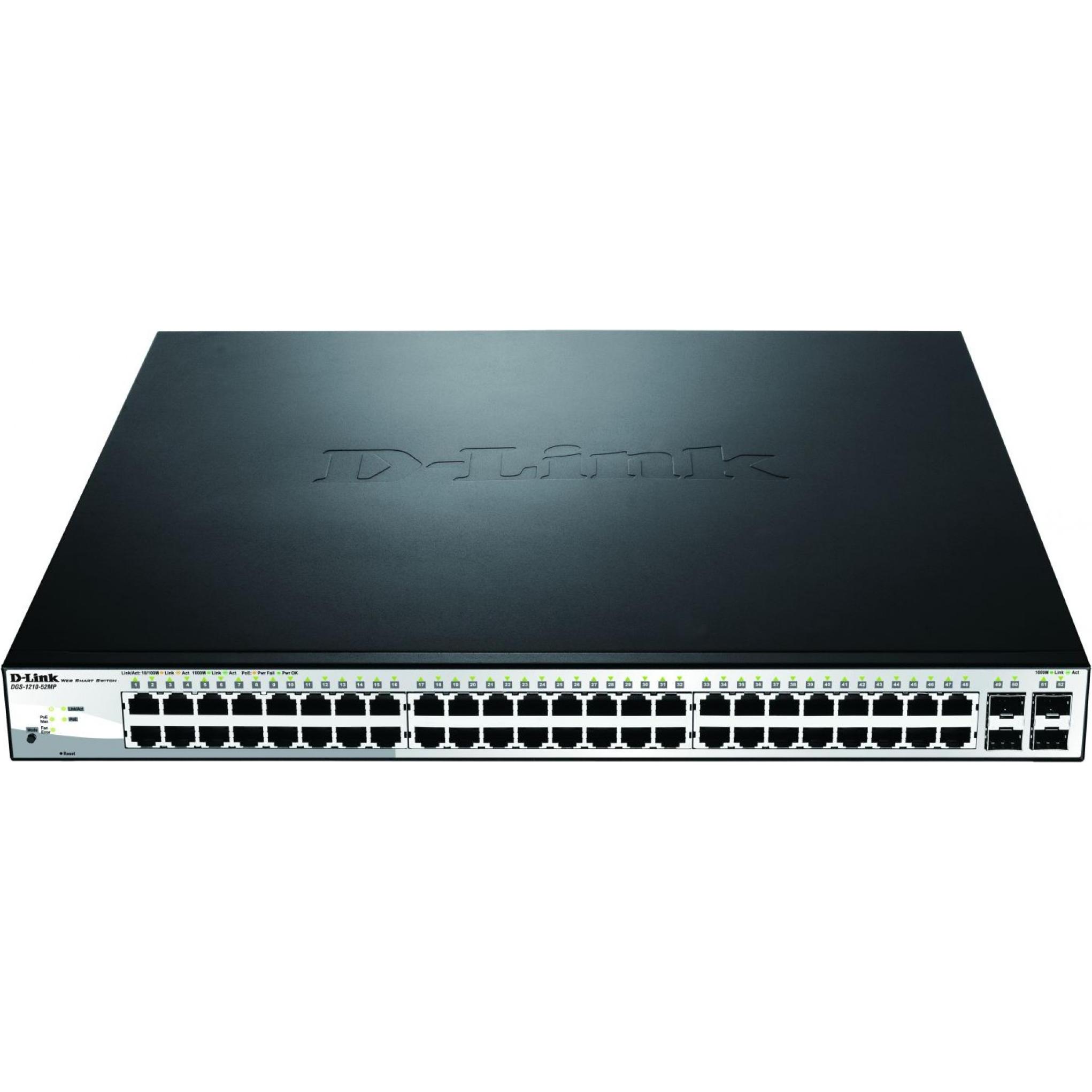 D-Link Dgs-1210-52mp (52 Ports), Netzwerk Switch, Schwarz