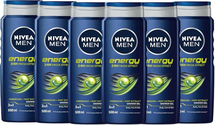 NIVEA Men Energy Shower Gel 500ml 12x500ML (500 ml)