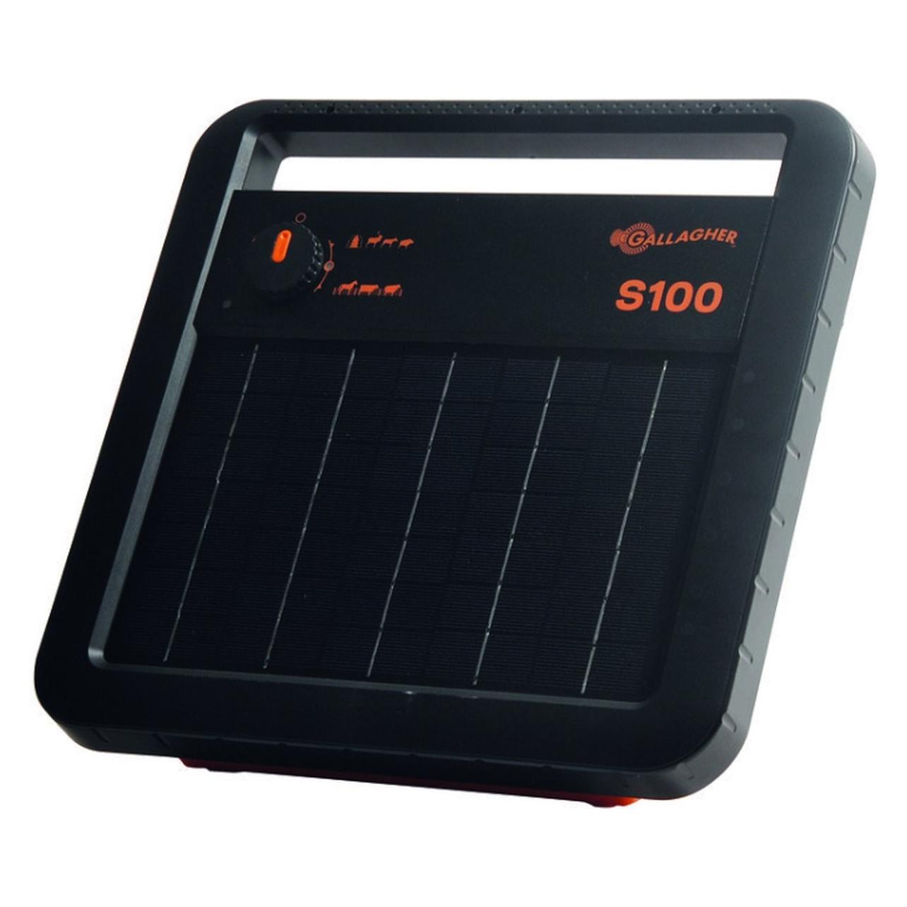 Gallagher, Tuinschermen, Schrikdraadapparaat S100 Solar (Incl. Gratis Grondpen) -