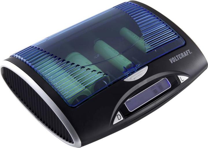 Voltcraft Universal-Ladegerät P600-LCD mit USB (9V Block, AA / LR6 / LR06 / Mignon / R6 / R14505, AAA / LR03 / Micro / R03 / AM4 / MN2400 / KR03, C / Baby / LR14 / R14, D / LR20 / Mono / R20, Ladegerät ohne Akku)