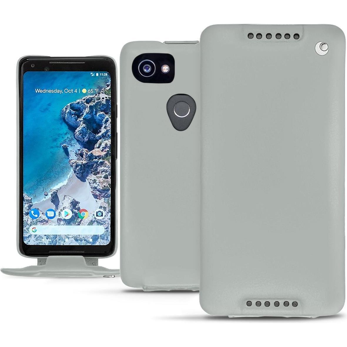 Noreve Lederschutzhülle vertikal (Google Pixel 2 XL), Smartphone Hülle, Grau