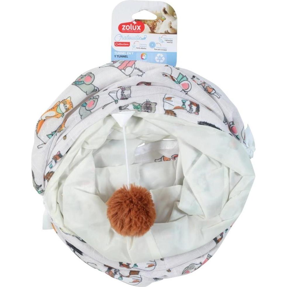Zolux Zabawka dla kota tunel Y wzór koty i myszy CHATOUILLE 40x29x7 cm (Tunnel del gatto), Gioco per gatti