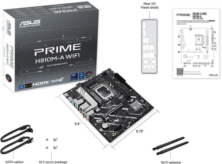 Produktbild ASUS PRIME H810M-A WIFI (LGA 1851, Intel H810, mATX)