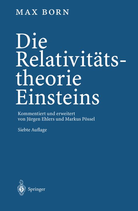 Produktbild Die Relativitätstheorie Einsteins (Deutsch, Max Born, 2012)