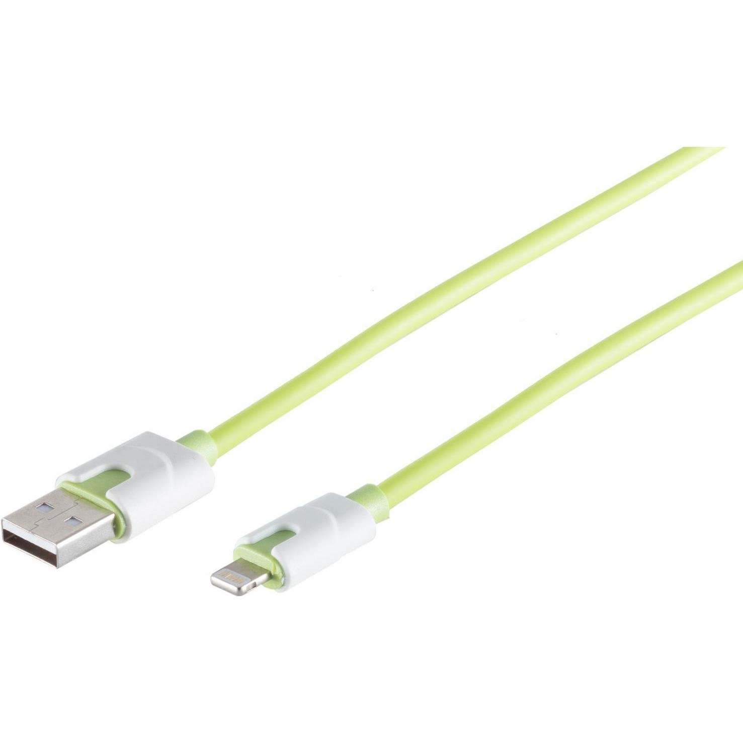 Thumbnail - S-Conn 14-50012 2m USB A Lightning Grün Handykabel (2 m, USB 2.0), USB Kabel