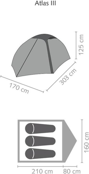 Actual product image Salewa Atlas (Dome tent, 3 kg, 3 persons)