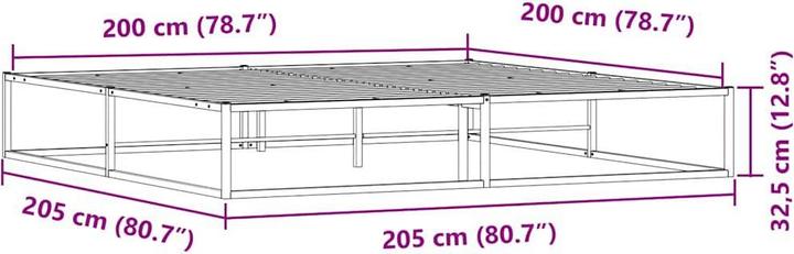 Actual product image VidaXL Bettgestell ohne Matratze Weiss 200x200 cm Metall (200 x 200 cm)