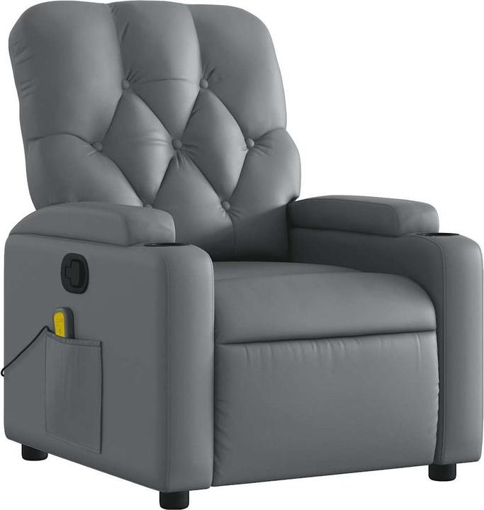 Immagine prodotto VidaXL Sedia da massaggio in similpelle grigia,Colore: Grigio, Materiale