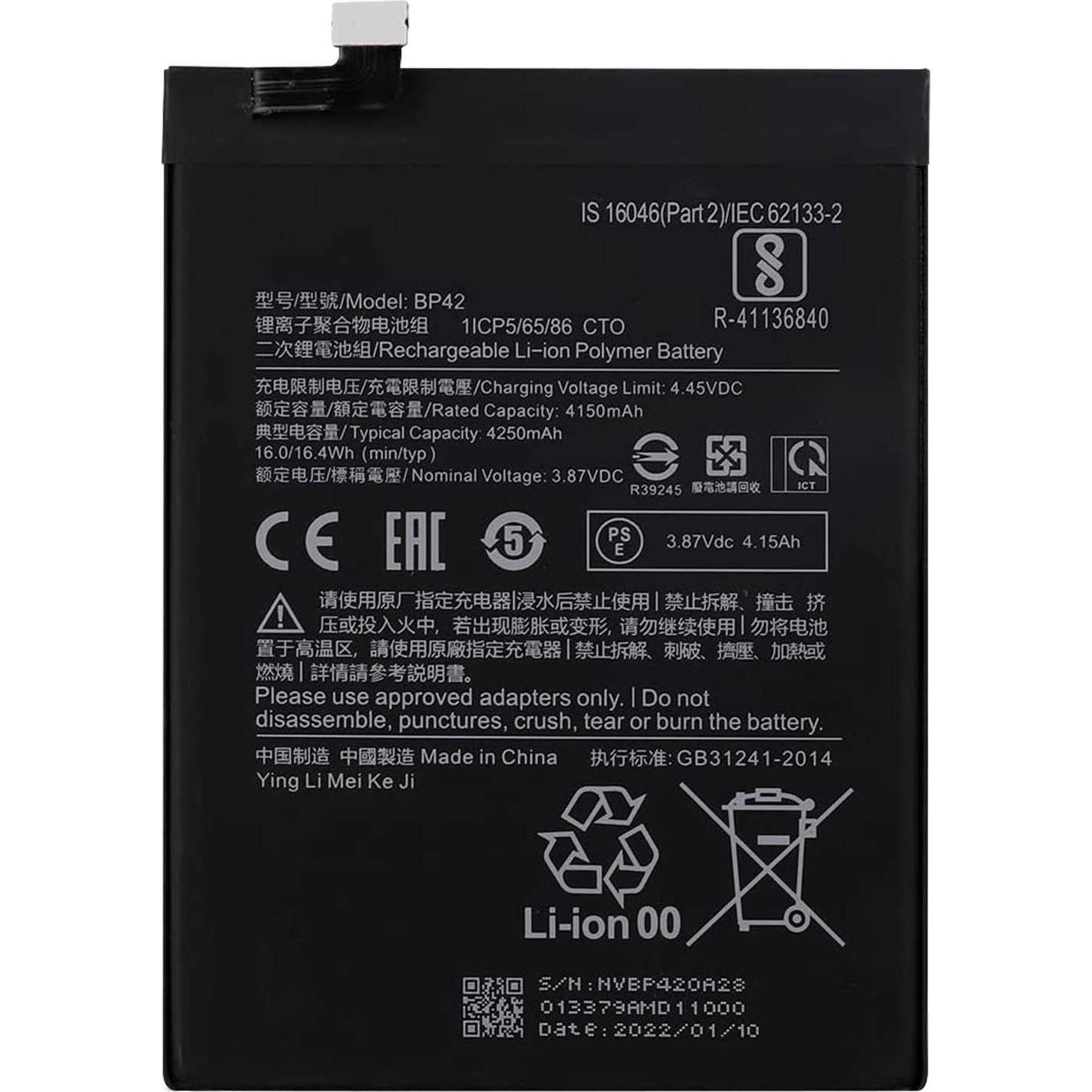 Clappio 4250mAh Ersatzakku, ersetzt BP42, Smartphone Akku