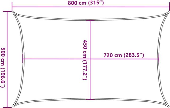 Actual product image VidaXL Sonnensegel (500 x 800 cm)