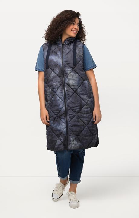 Produktbild Ulla Popken Long-Steppweste, seitliche Zipper, Stehkragen, ärmellos (46, 48)