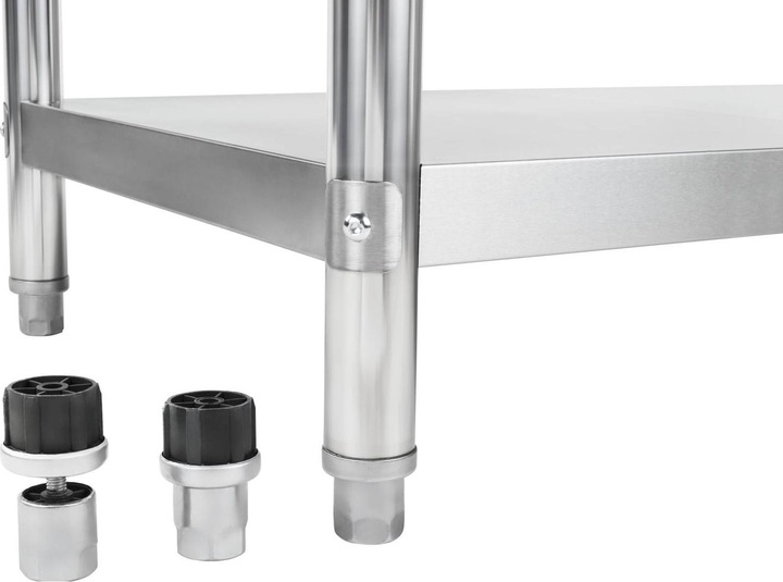 Produktbild Royal Catering Arbeitstisch Edelstahl Gastro Tisch Edelstahltisch Aufkantung Boden (60 cm, 120 cm)