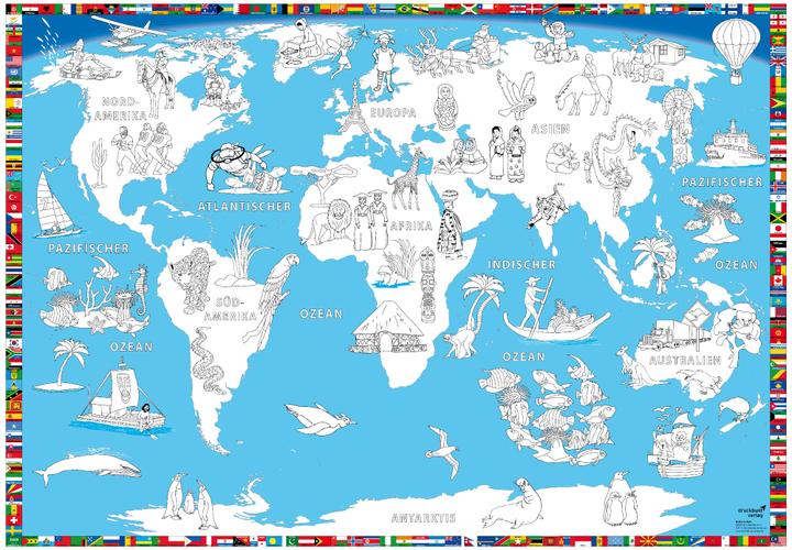 Produktbild Malkarte Welt Poster