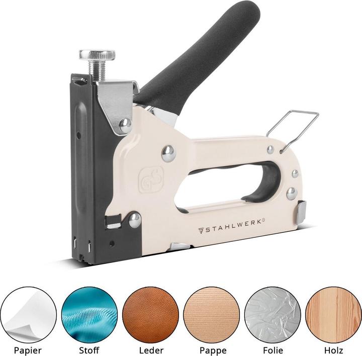 Actual product image Stahlwerk Hand tacker set with staple remover + 1500 staples and nails