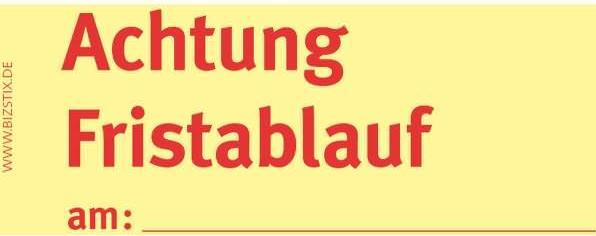 Actual product image Bizstix Note 'Deadline expires on' 75x35mm (35 x 75 mm)