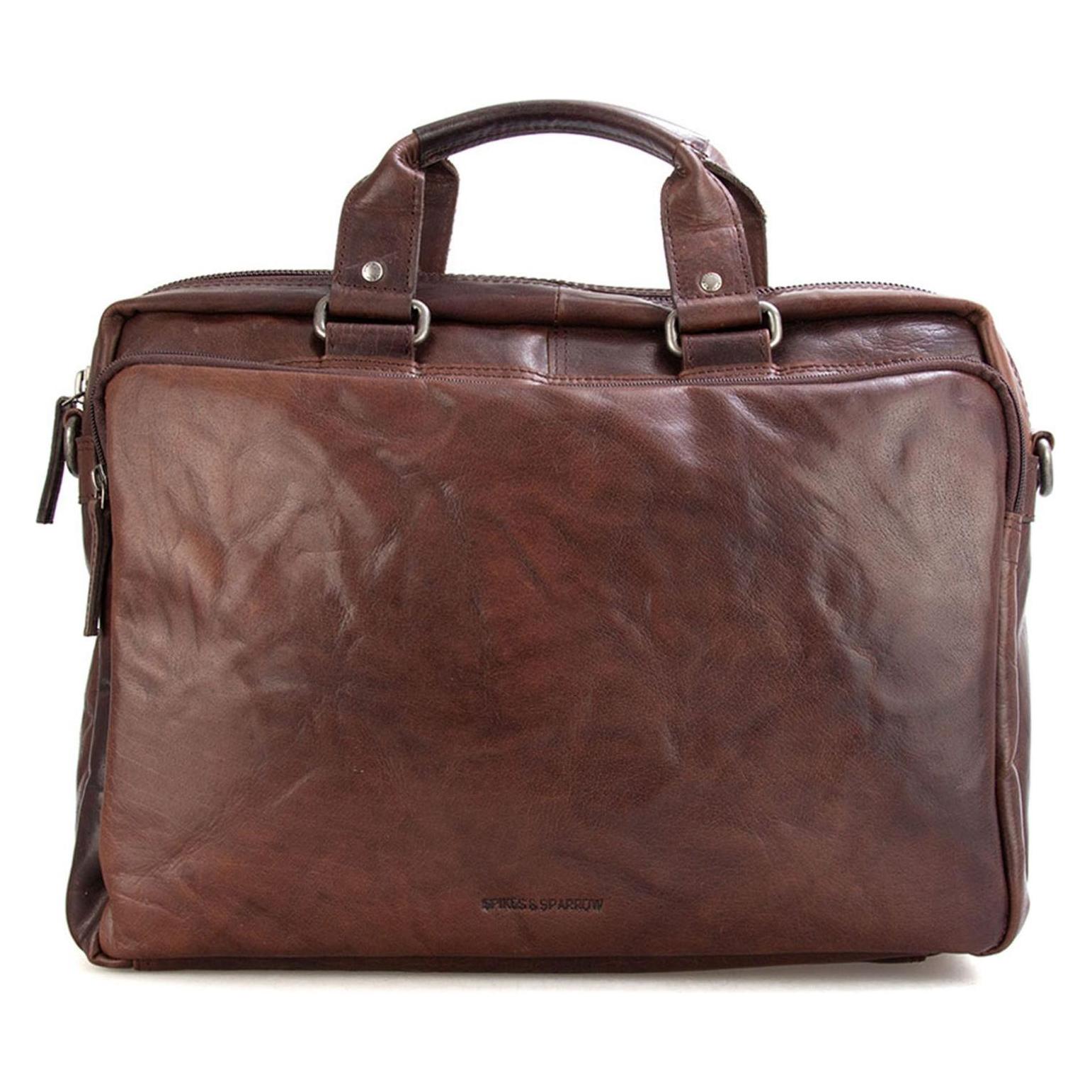 Spikes & Sparrow Leren Laptoptas - Mississippi - Donkerbruin (16.40"), Notebooktasche, Braun