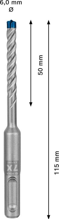 Produktbild Bosch EXPERT SDS plus-7X Hammerbohrer, 6 x 50 x 115 mm, 30-tlg. (6 mm)