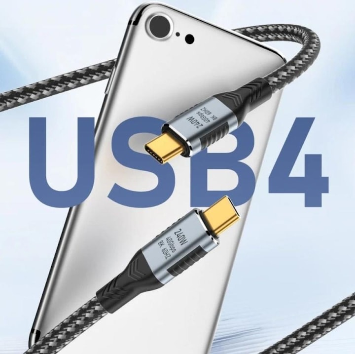 Actual product image PowerGuard USB-C cable USB4 Gen3x2 240W 50cm Data & Charge (0.50 m, USB 4.0)
