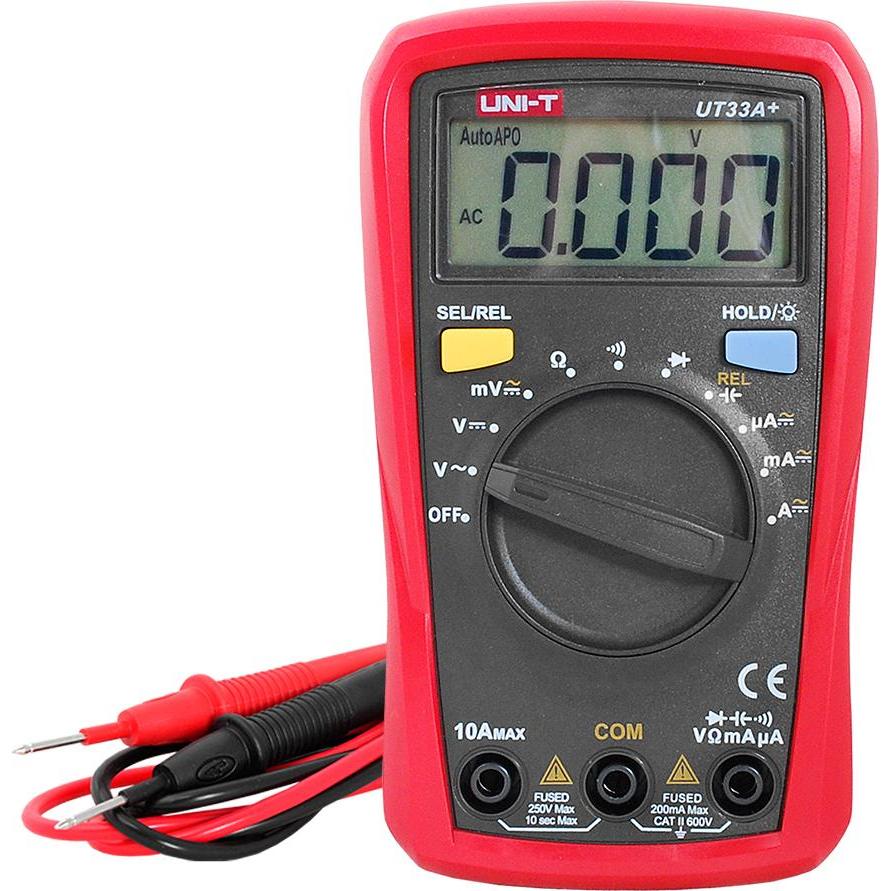 Lasmex, Multimeter, Universalmessgerät mit automatischem Messbereich UT33A+ UNI-T (CAT IV 600V, CAT III 1000V)