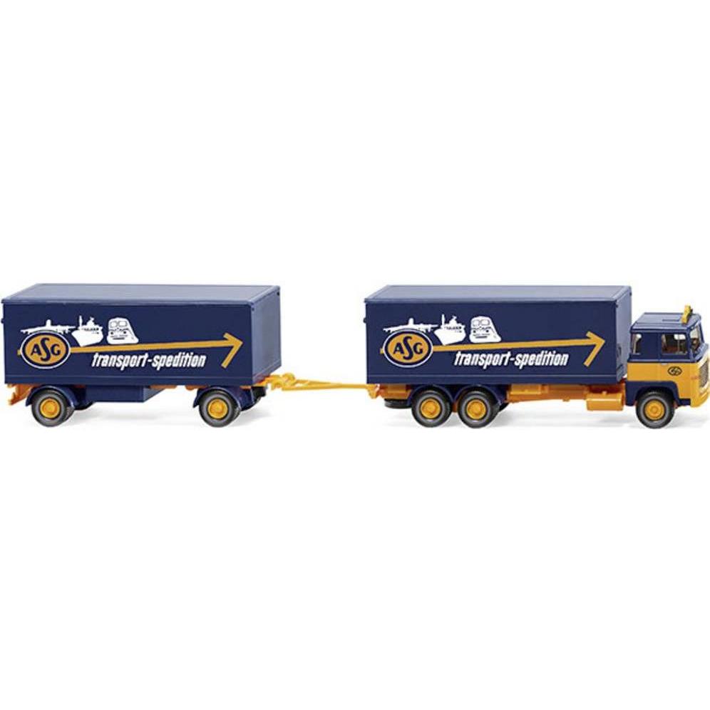 Wiking H0 Scania 111 Kofferhängerzug "ASG"