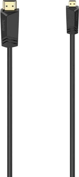 Actual product image Hama High Speed HDMI™ cable plug type A - plug type D (Micro), Ethernet, 2 m (2 m)