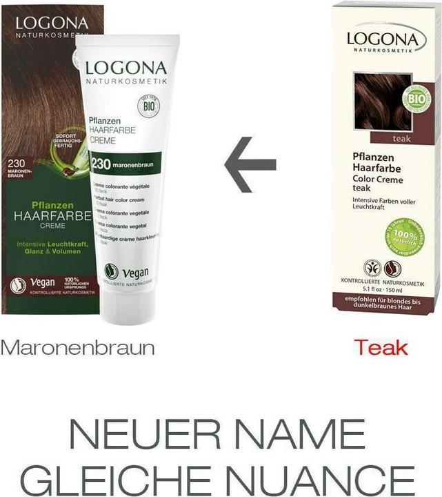 Actual product image Logona Herbal Hair Colour Cream (230 chestnut brown)
