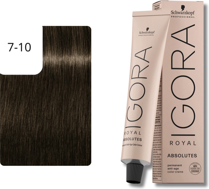Immagine prodotto Schwarzkopf Professional Igora Royal Absolutes 7-10 Biondo Medio Cendré Naturale (7-10 Biondo medio Cendré naturale)