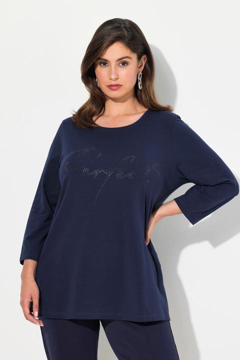 Immagine prodotto Ulla Popken Maglia con scritta, scollo a girocollo e maniche a 3/4 (56)