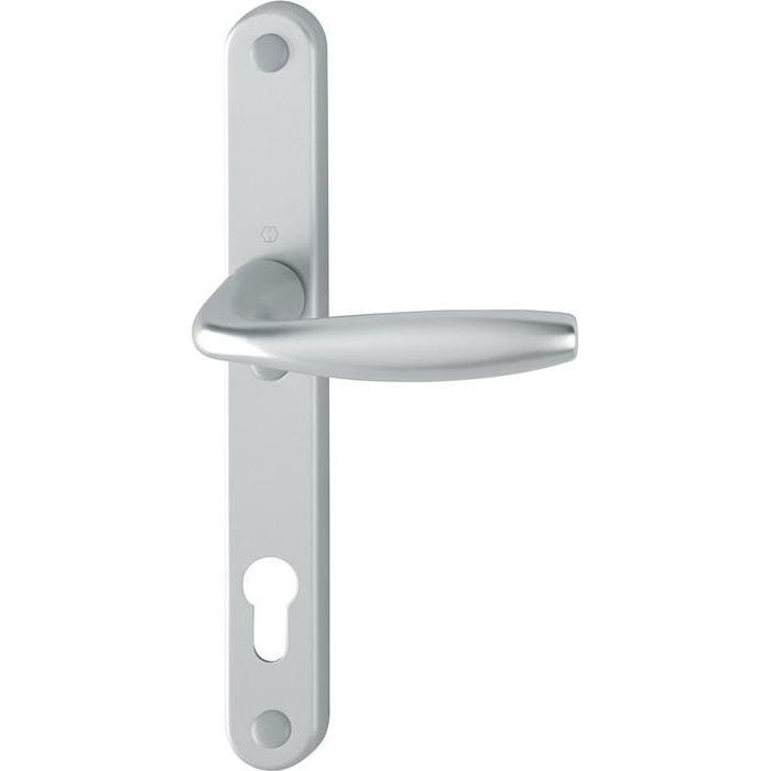 Hoppe, Türgriff + Fenstergriff, 1/2 Profiltür-Garnitur New York 1810/3346SN Aluminium F1 PZ (Türgarnitur)