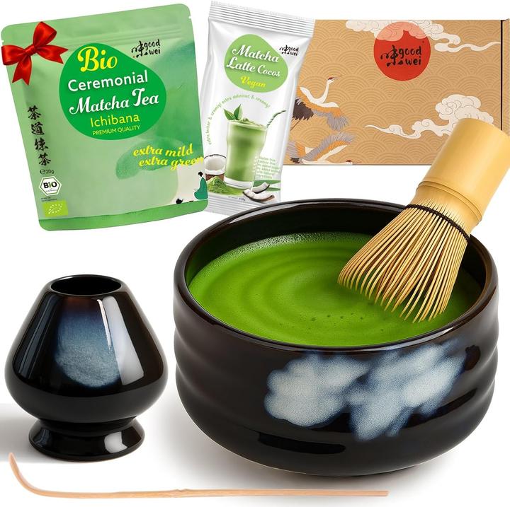 Goodwei Matcha Teezeremonie-Set mit Schale und Besen