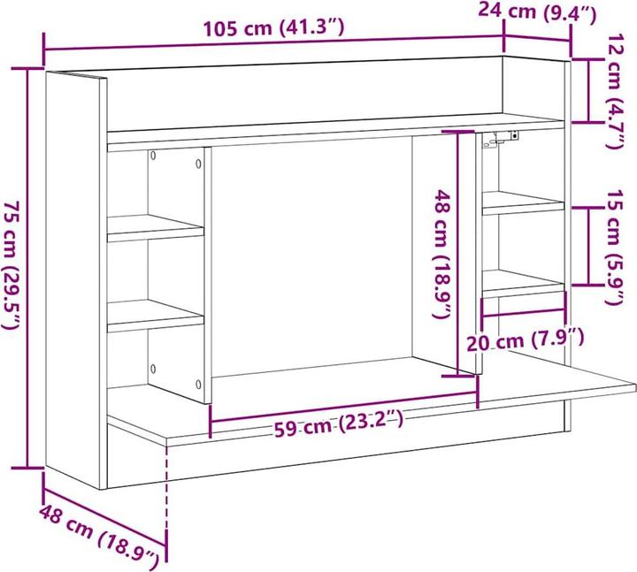 Immagine prodotto vidaXL Moderner Schreibtisch (48 x 48 x 75 cm)