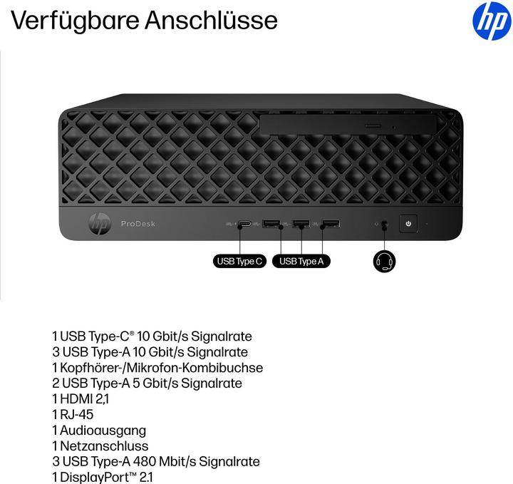 Produktbild HP ProDesk 4 SFF G1i AI PC (512 GB, 16 GB, Intel Core Ultra 5 225)