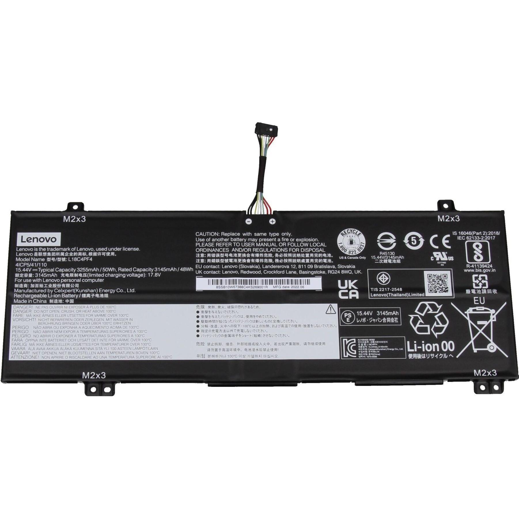 Lenovo 5B10W67221 (4 Zellen, 3255 mAh), Notebook Akku