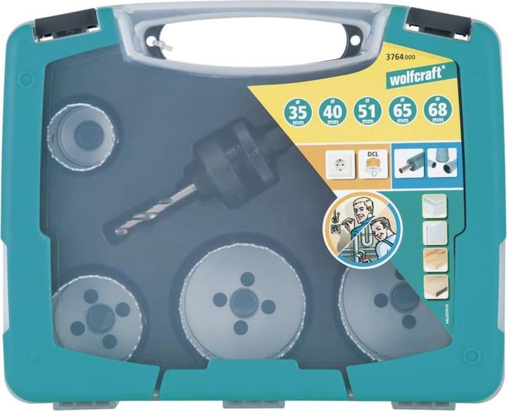 Actual product image wolfcraft 1Hole saw set BiM ø35,40,51,65,68mm (35 mm, 40 mm, 51 mm, 65 mm, 68 mm)