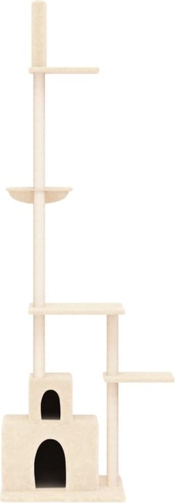 Actual product image VidaXL Kratzbaum Deckenhoch Creme 250,5-276,5cm Katzenbaum Katzenkratzbaum (276.50 cm, Cream)