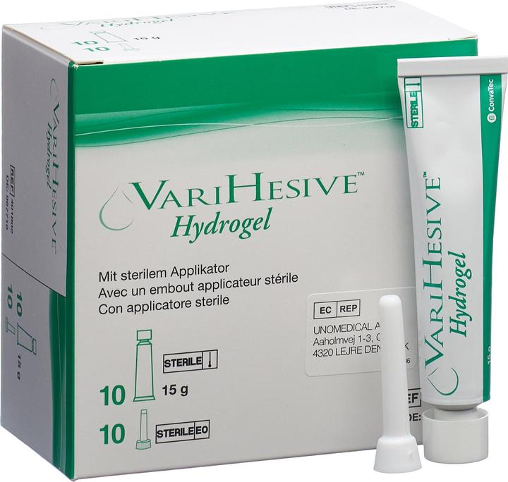 Actual product image Varihesive Hydrogel with applicator sterile 10 Tb 15 g (924 ml, Gel)