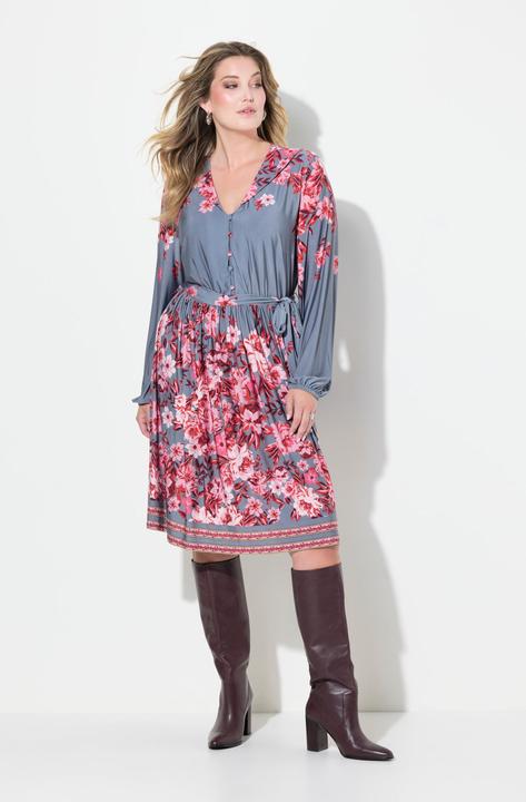 Produktbild Miamoda Kleid, A-Linie, Blumen-Druck, Langarm (52)