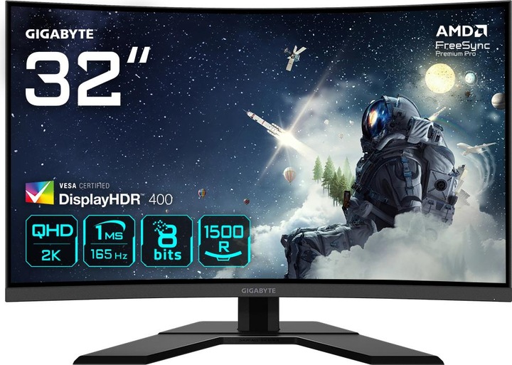 Actual product image Gigabyte G32QC A (2560 x 1440 pixels, 31.50")