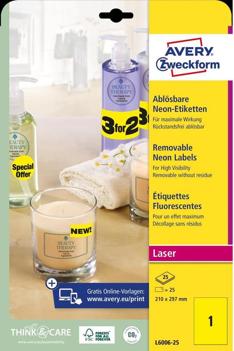 Produktbild Avery Etiketten in Sonderfarben