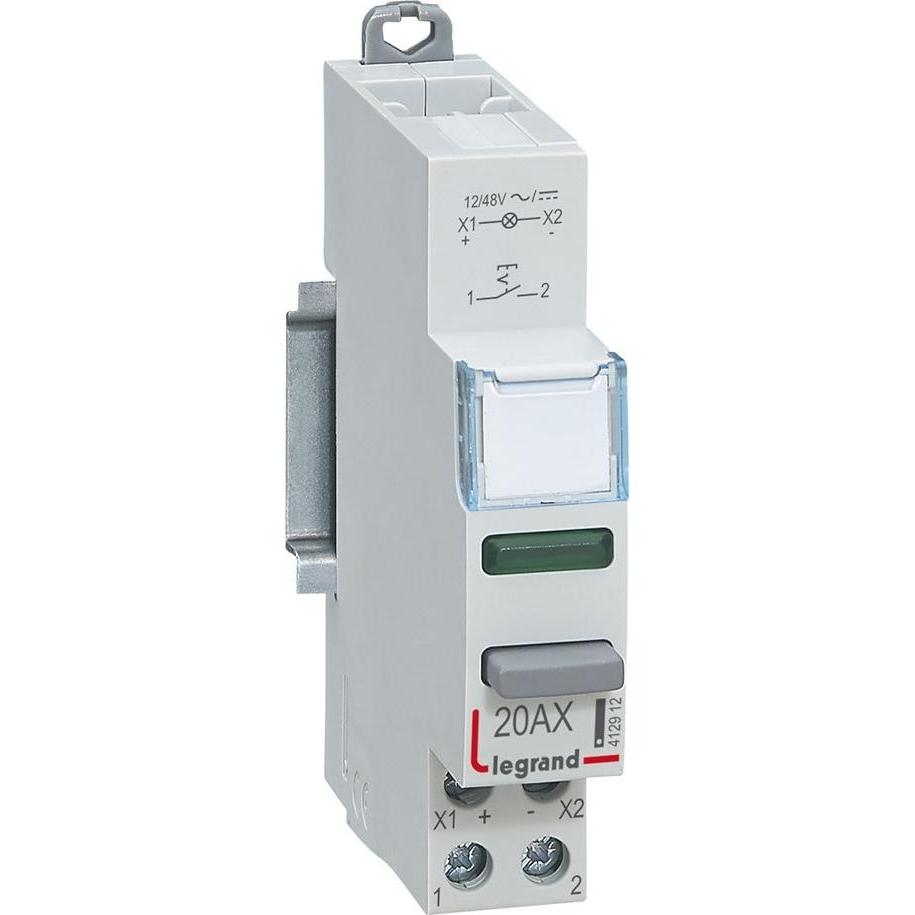 Legrand Łącznik modułowy bistabilny su lampką LED 1Z 20A 12, Taster + Schalter, Grün