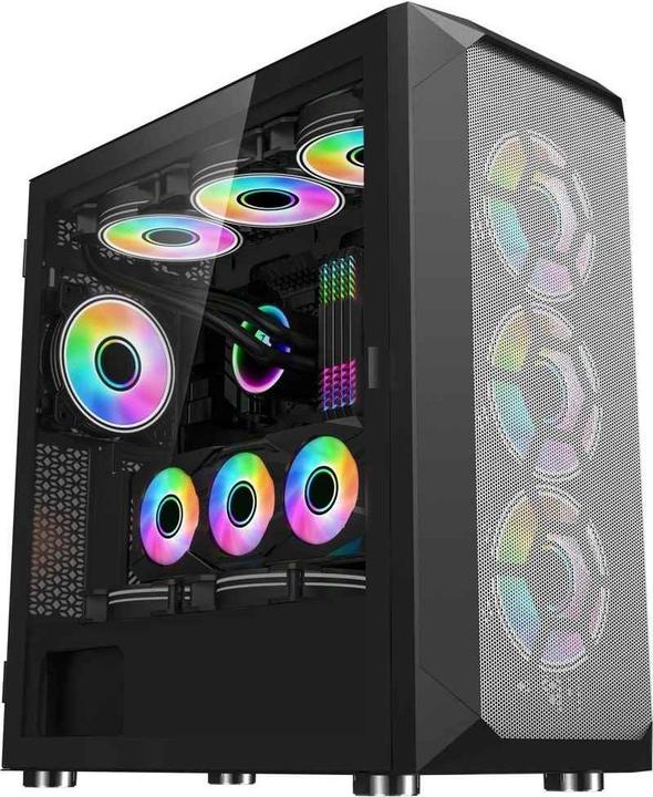 Actual product image 1st Cool 1stCOOL MiddleTower Wind Storm Black, E-ATX, USB3.0 + set 4x ARGB fan (E-ATX)