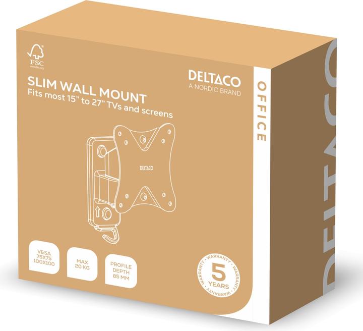 Produktbild Deltaco Televizoriaus sieninis laikiklis OFFICE, modulinis, viso judesdesio / ARM-0371 (Wand, 20 kg, 13" - 27")