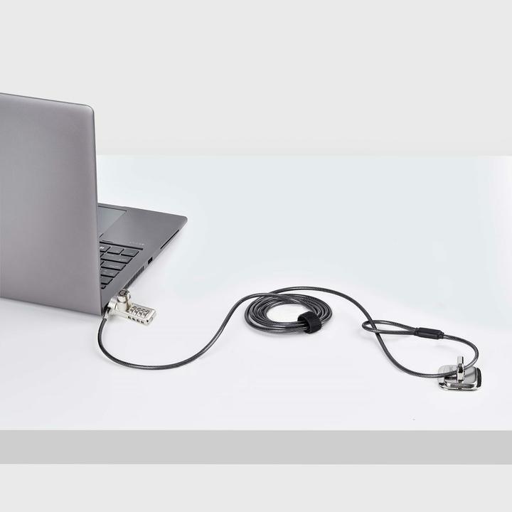 Productafbeelding StarTech COM 10-pak dubbele toegang laptopslot 2m kabelslot met sleutel en cijferslot K-S
