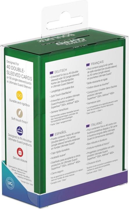 Actual product image Ultimate Guard Card Box Boulder Deck Case Standard Size 40+ Emerald
