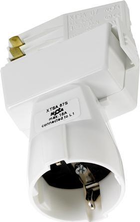 Molto Luce Global Trac earthing contact socket adapter XTSA67S-3 white