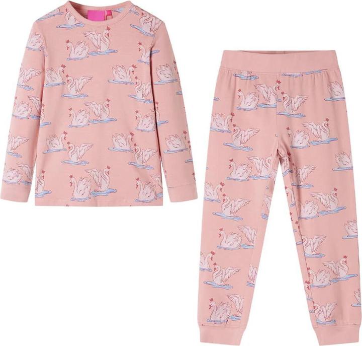 Produktbild vidaXL Kinderpyjama mit Langen Ärmeln Hellrosa 92,Material: 95 (92)