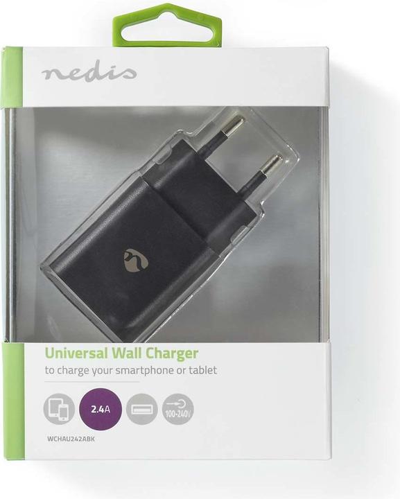 Produktbild Nedis Netzladegerät 12 W 1x 2.4 A A - Anzahl der Ausgänge: 1x USB-A, Kein Kabel im Lieferumfang enth (12 W, 1 Port)
