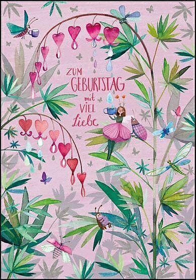 Produktbild Edition Gollong Doppelkarte. Zum Geburtstag (Elfe mit Blten)
